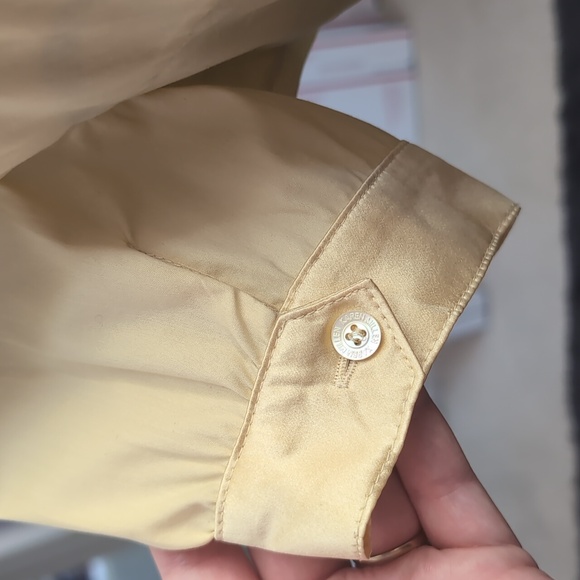 Karen Millen Yellow Button Up Short Sleeve Blouse Sz 8 - Picture 11 of 13